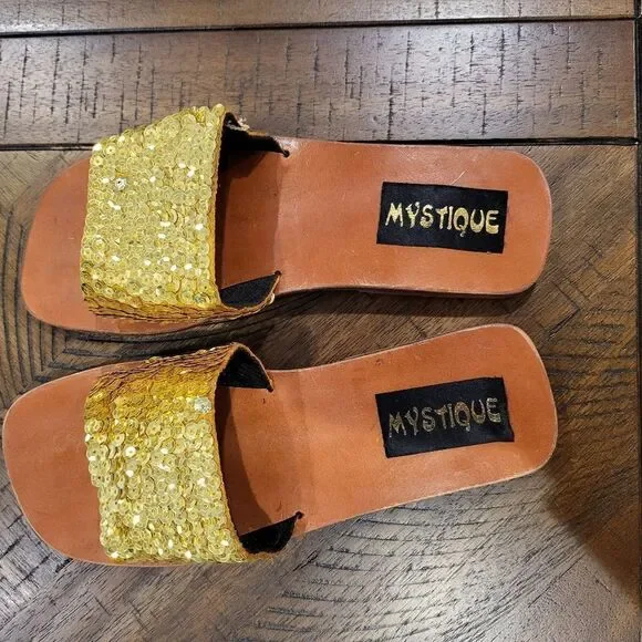 Mystique Sequin Slip on Sandles Size 5 - Picture 2 of 5